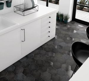 carrelage hexagone noir a sete