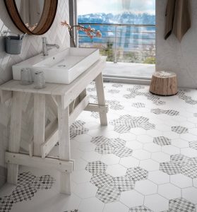 carrelage hexagone patchwork lattes