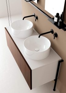 carrelage de la tour meuble salle de bain tendance vasque ronde